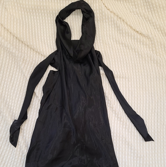 Satin black halter dress - Picture 6 of 7